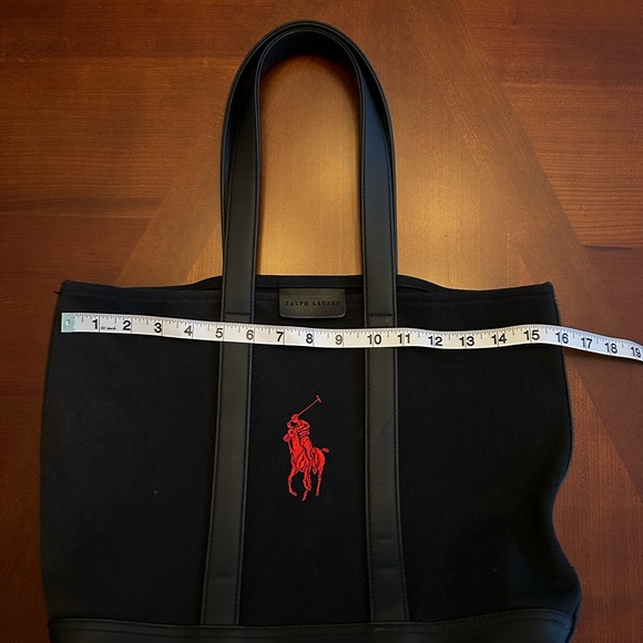Vintage Polo Ralph Lauren Black & Red Canvas Tote - Picture 5 of 7